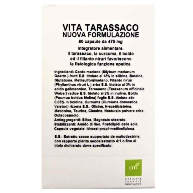 VITA TARASSACO NUOVA FORMULAZIONE 60 CAPSULE