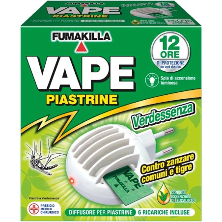 VAPE ELETTROEMANATORE PIASTRINE VERDESSENZA + 6 PIASTRINE