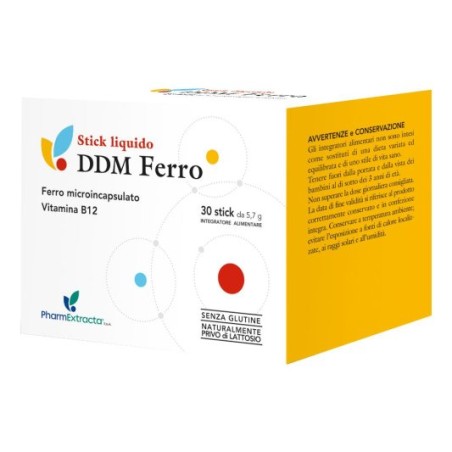 Confezione da 30 bustine liquide di DDM Ferro integratore di ferro e vitamina B12