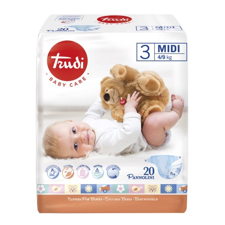 TRUDI BABY CARE PANNOLINI MINI 3/6 KG 24 PEZZI