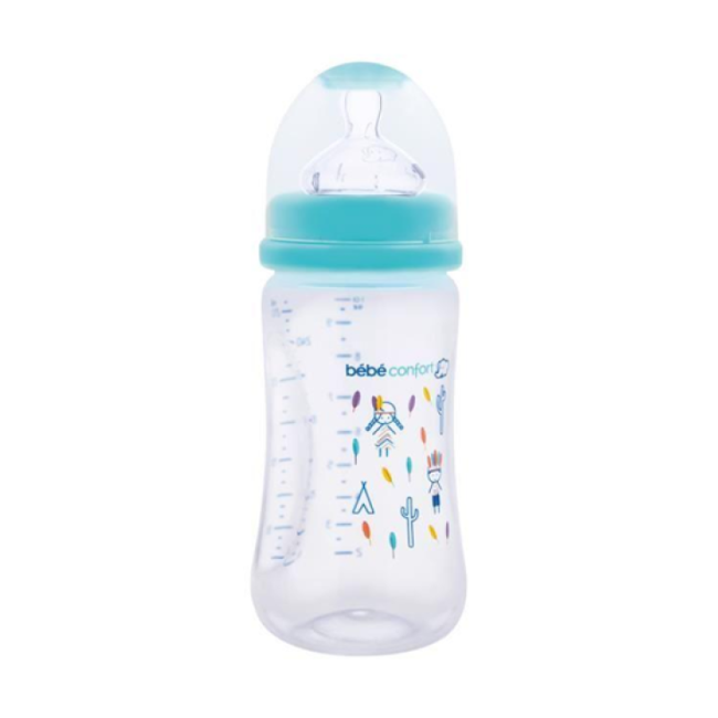 BEBE CONFORT BIBERON POLIPROPILENE 270 ML CON MANICI TETTARELLA MATERNITY SILICONE MISURA 2 AZZURRO