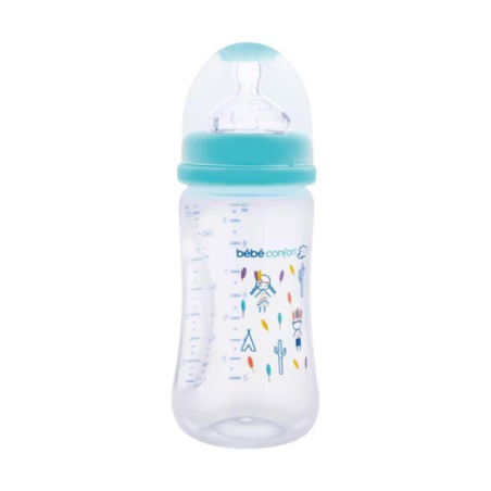 BEBE CONFORT BIBERON POLIPROPILENE 270 ML CON MANICI TETTARELLA MATERNITY SILICONE MISURA 2 AZZURRO