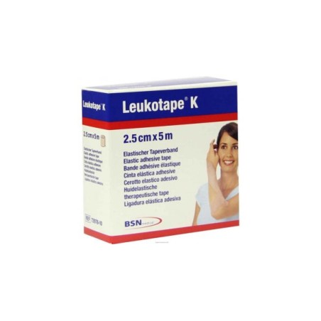 BENDA ADESIVA LEUKOTAPE K PER TAPING FISIOTERAPICO LARGHEZZA 2,5 CM LUNGHEZZA 5 M COLOR CARNE IN ROTOLO