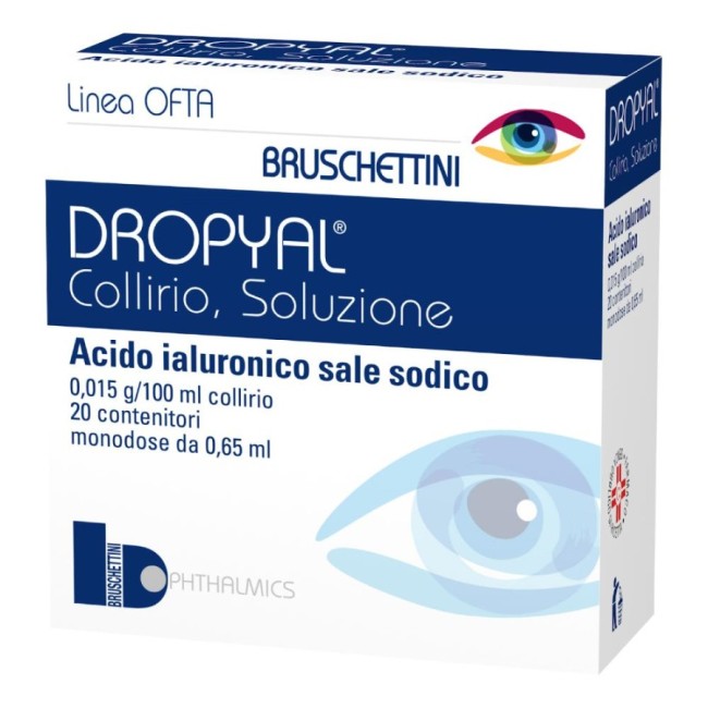 Bruschettini Dropyal Collirio 20 Flaconi Monodose 0,65ml 0,015g/100ml