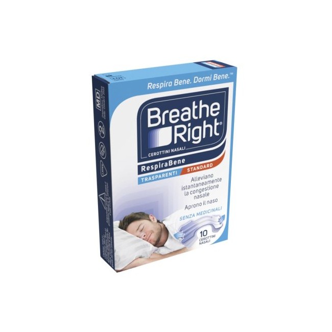 CEROTTI NASALI BREATHE RIGHT TRASPARENTI GRANDI 10 PEZZI