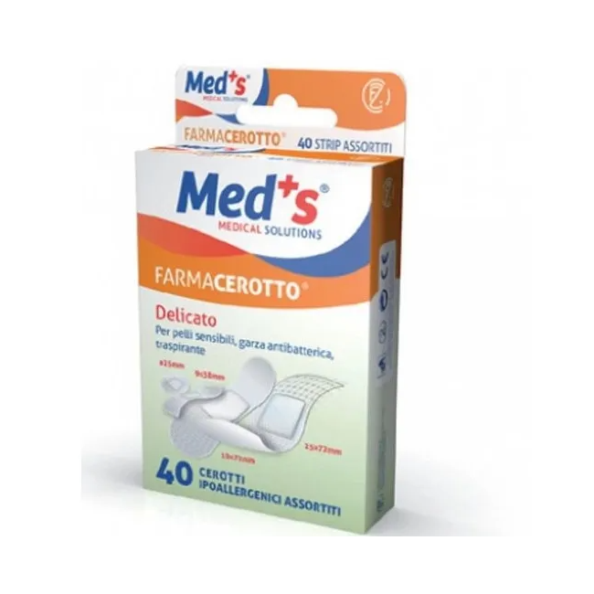 CEROTTO MEDS STRIPS POLIURETANO IPOALLERGENICO CLASSICO ASSORTITI 40 PEZZI