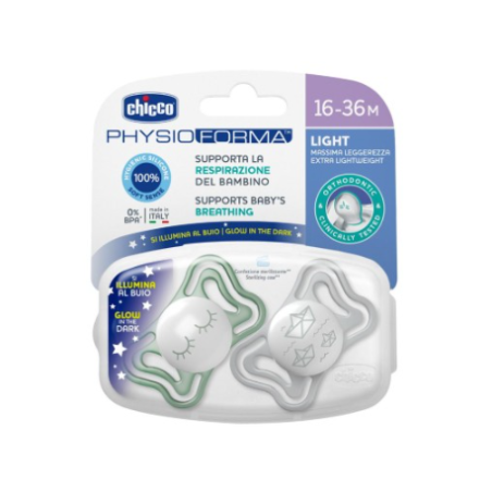 CHICCO SUCCHIETTO LIGHT LUMI SILICONE 16-36M 2 PEZZI