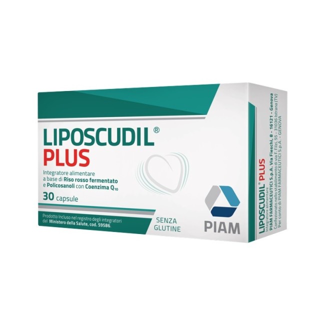 Confezione da 30 capsule di Liposcudil Plus integratore per abbassare il colesterolo