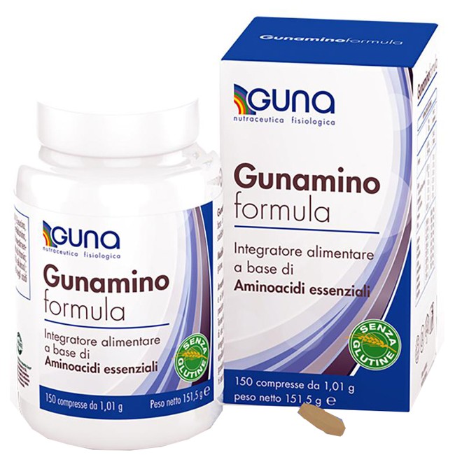 Confezione da 150 compresse di Guna Gunamino Formula con amminoacidi essenziali