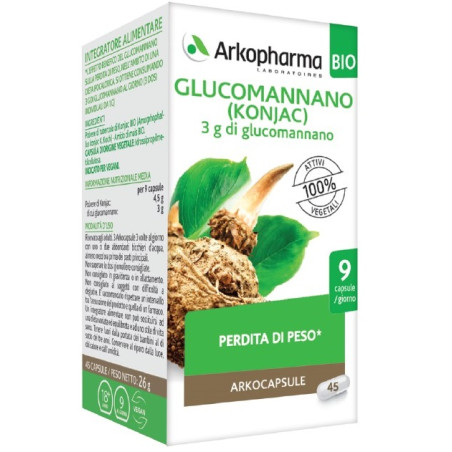 Arkopharma Glucomannano Arkocapsule Integratore Alimentare 45 Capsule