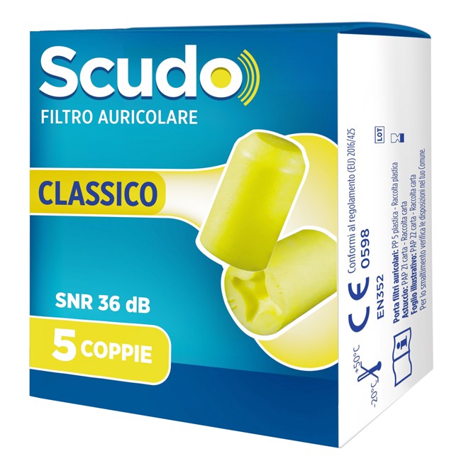 FILTRO AURICOLARE EARPLUG SCUDO CLASSIC 5 COPPIE 10 PEZZI