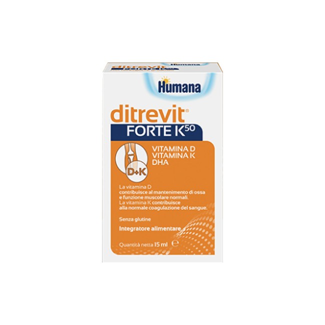 Humana Ditrevit Forte K 50 Integratore Alimentare Di Vitamine D, K e DHA 15ml