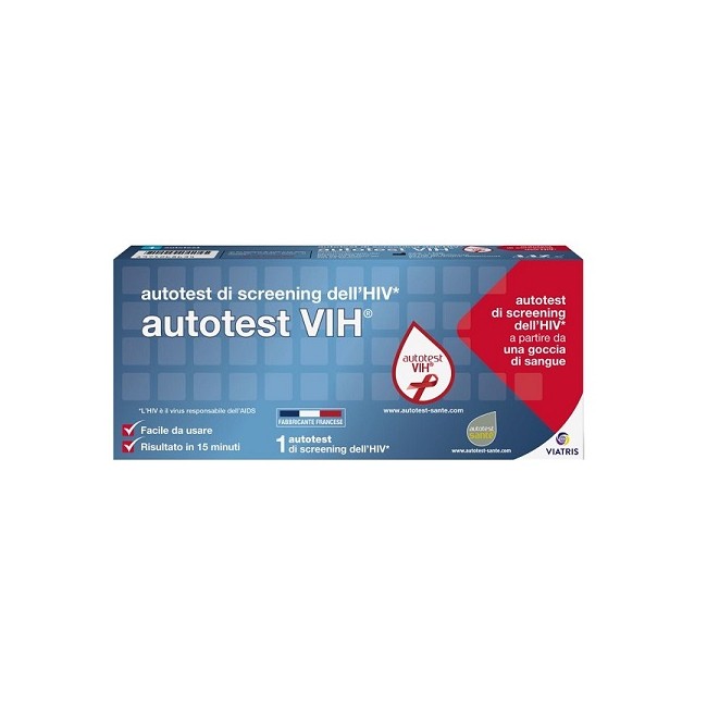 AUTOTEST VIH SCREENING DELL'HIV CONTIENE 1 AUTOTEST + SOLUZIONE + BISTURI + CEROTTO + GARZA + SALVIETTA DISINFETTANTE