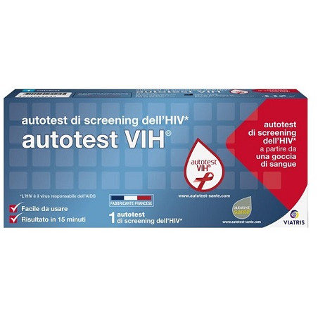 AUTOTEST VIH SCREENING DELL'HIV CONTIENE 1 AUTOTEST + SOLUZIONE + BISTURI + CEROTTO + GARZA + SALVIETTA DISINFETTANTE