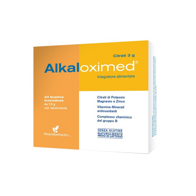 Confezione da 20 bustine di Alkaloximed Integratore contro la stanchezza e la spossatezza