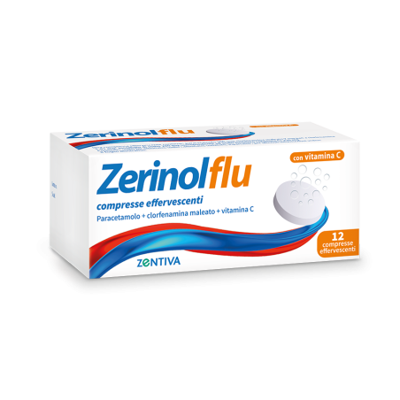 Zerinolflu 300mg + 1,41mg + 280mg Con Vitamina C 12 Compresse Effervescenti