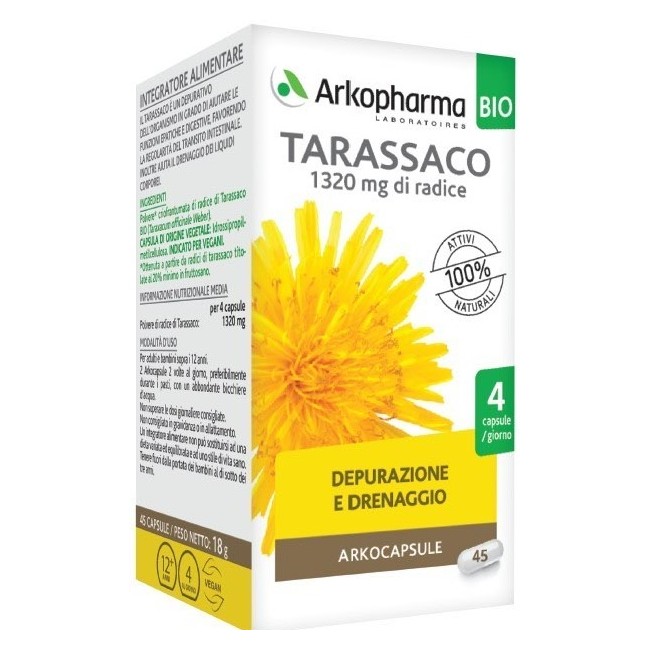 Arkopharma Tarassaco Arkocapsule Integratore Alimentare 45 Capsule