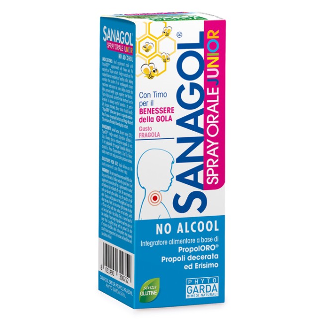 Phyto Garda Sanagol Spray Junior Propoli Gusto Fragola 20ml