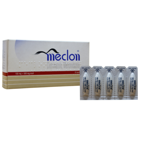 Confezione da 10 ovuli vaginali di Meclon 100+500 Mg