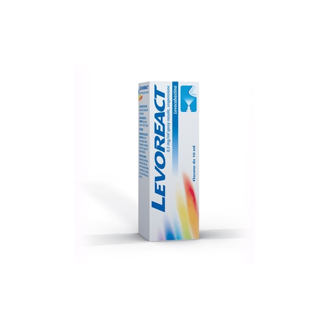 Levoreact 0,5mg Spray Nasale Trattamento Sintomatiche Riniti Allergiche Flacone 10ml